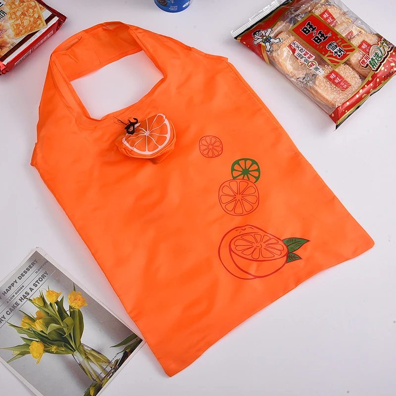 Lovely Fruit Folding Shopping Bag Large Capacity Reusable Eco Friendly Tote Storage Pouch