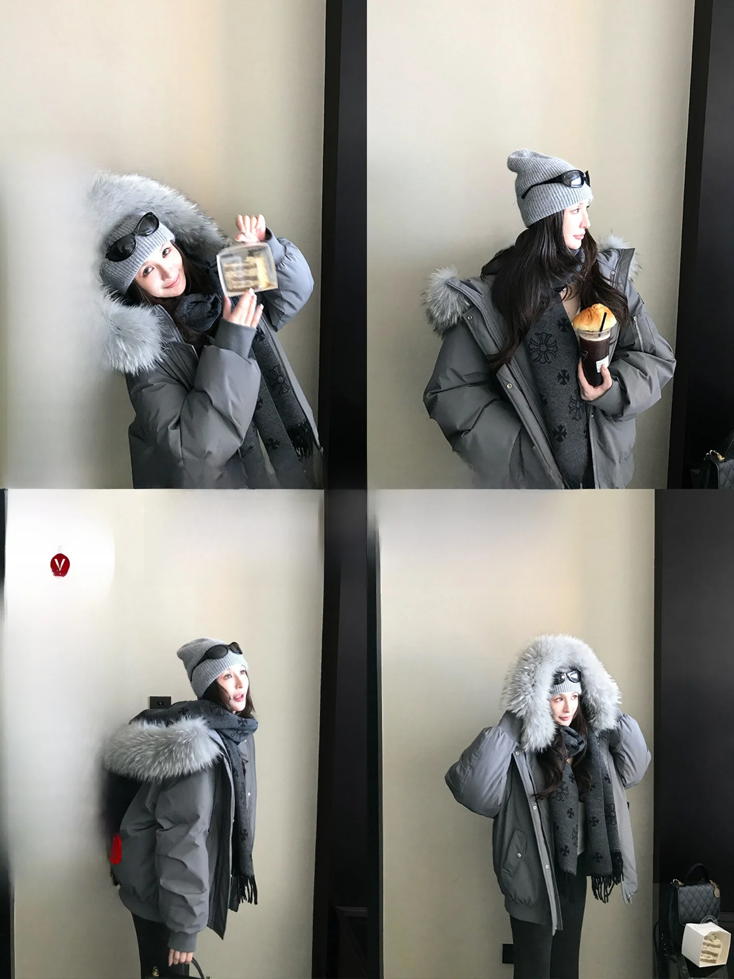 

Куртка-пуховик Skk Store в корейском стиле для женщин с меховым воротником, пушистая, 90% белый пух, зимнее теплое пальто с длинными рукавами