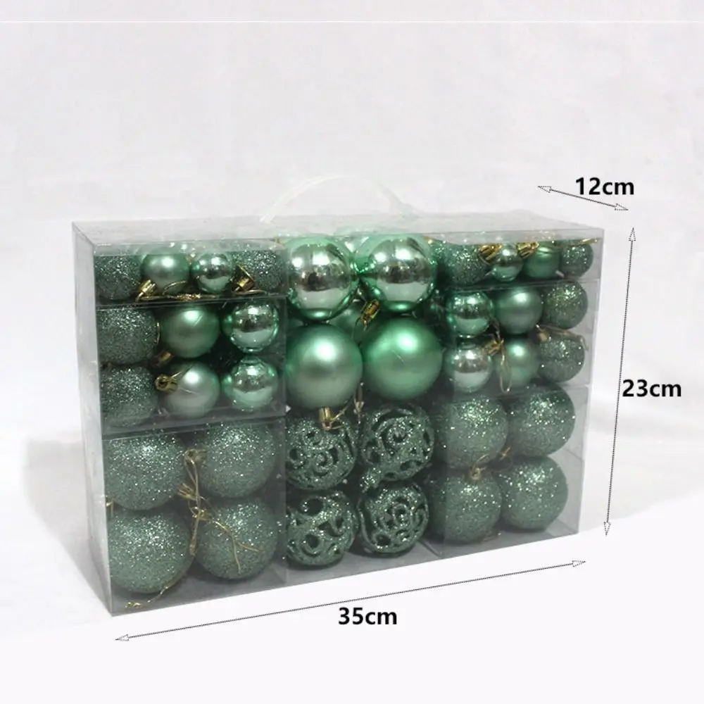 100PCS High-quality Plastic Christmas Ball Set 18 Colors Suspensable Xmas Ornament Ball 8cm Xmas Baubles Storefront