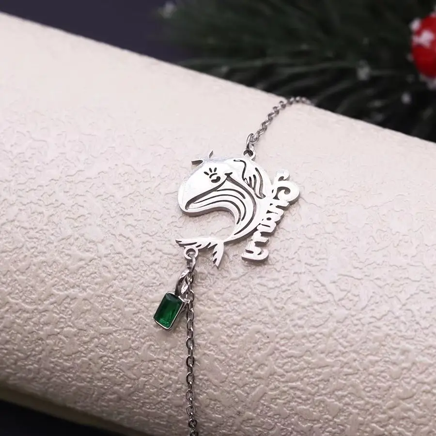 Todorova Custom Name Whale Bracelet, Cartoon Ocean Animal Stainless Steel Jewelry, Personalized Gift for Girls & Ocean Lovers view 5