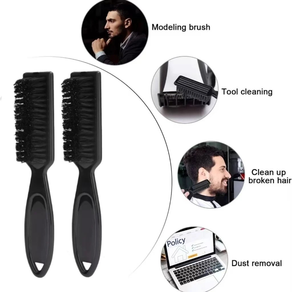 Set Barber Neck Duster Brush Plastic Handle Hairdressing Soft Hair Cleaning Brush Head Shape Carving Cleaning Brush Styling Tool