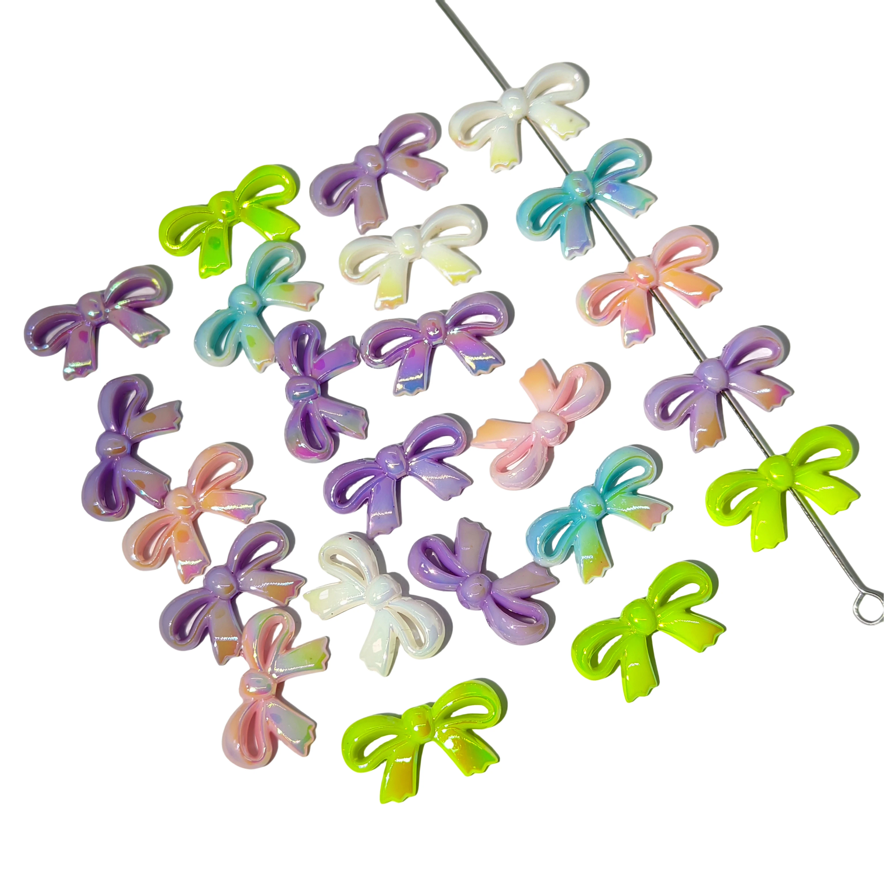 

100pcs/bag ultraviolet small butterfly vertical hole acrylic beads mixed color Lucite and plastic loose bead jewelry accessories