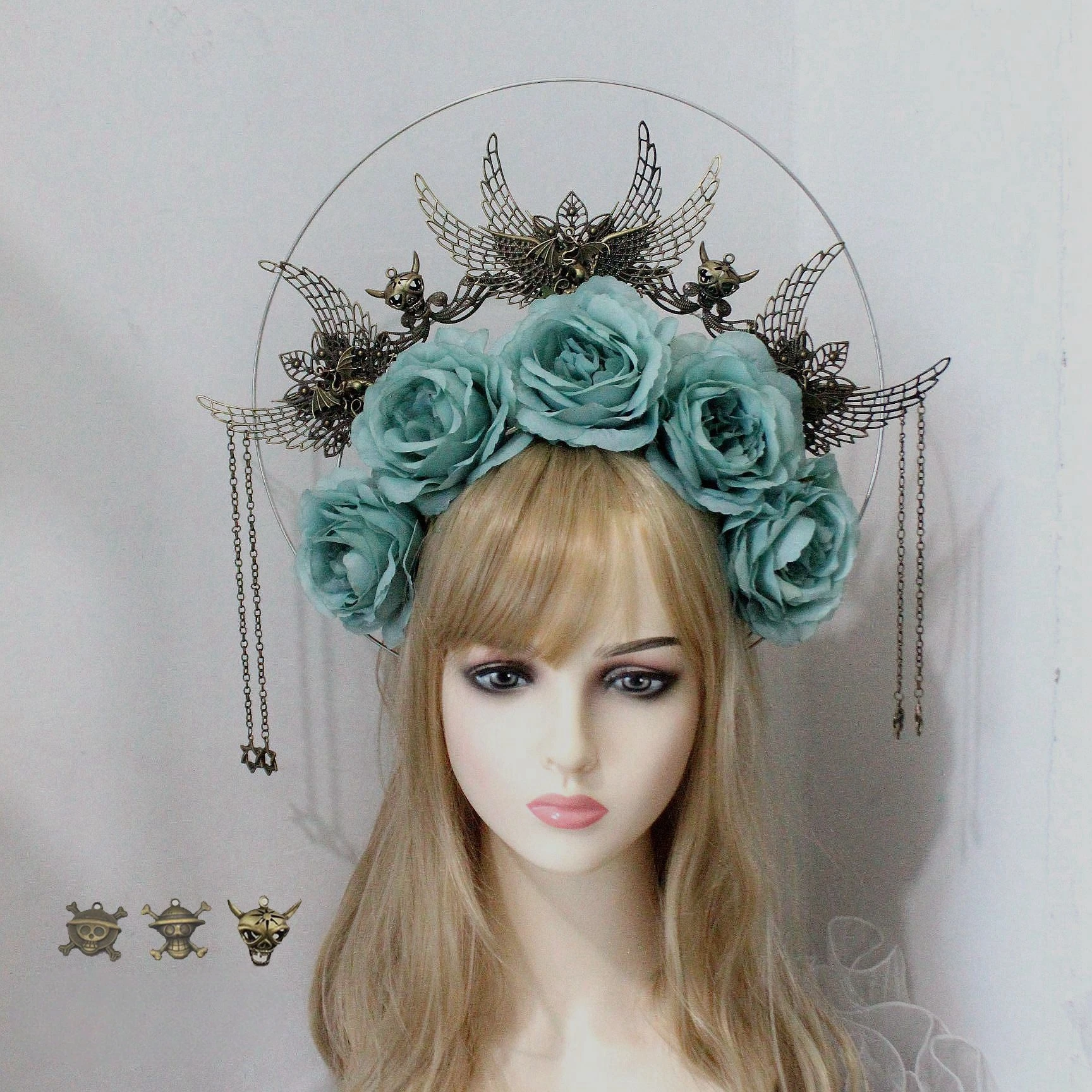 Kobiety w ciąży Rekwizyty fotograficzne Akcesoria Opaska ciążowa do sesji zdjęciowej Bogini Gwiazda Korona Słońce Złoty Spike Halo Nakrycie głowy