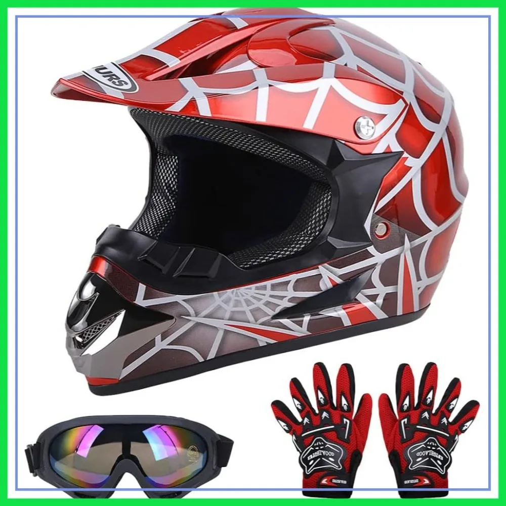 

Youth Dirt Bike Helmet DOT Certified for Boys Girls Ages 5-14 Motocross ATV BMX MX UTV Go Kart Racing Skateboard