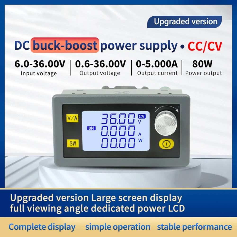 XY-SK80H CNC DC Voltage Constant Current Converter Adjustable with LCD Display 5A 80W Buck Boost Regulated Power Supply Module