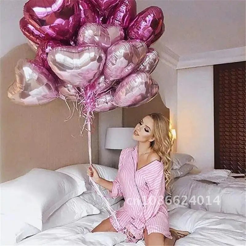 

10/5pcs Heart Foil Balloons Multi Rose Gold Helium Balloon Birthday Party Decorations Kids Adult Wedding Valentine's Day Ballons