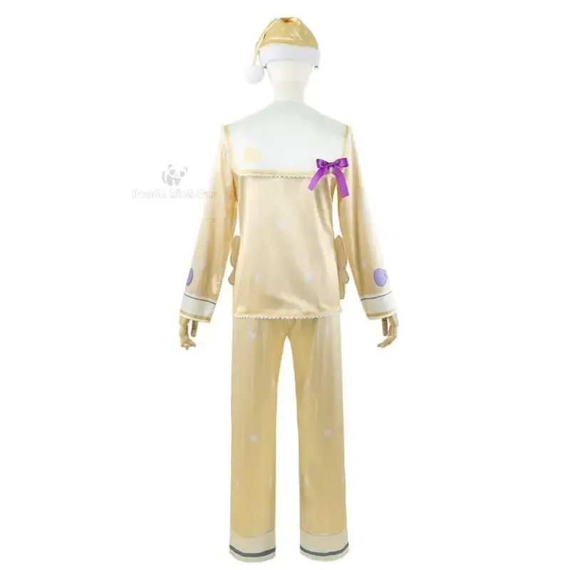 프로젝트 세카이 컬러풀 스테이지 텐마 츠카사 잠옷 귀여운 곰 슈트 옐로우 나이트캡 의상 파티 코스프레 홈웨어;6,r'8;p'