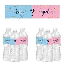 10pcs Water Bottle Lable Gender Reveal Pastel Baby Shower Self-adhesive Boy Or Girl Birthday Sticker Parties Decoration