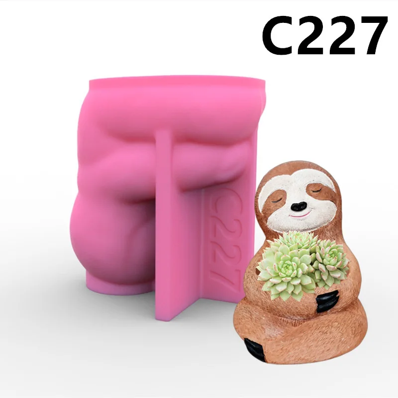 C227 Cute Animal Koala Vase Silicone Mold Scented Stone Ornament Homemade Ashtray Flower Pot Pen Holder Handicraft Gift Homemade