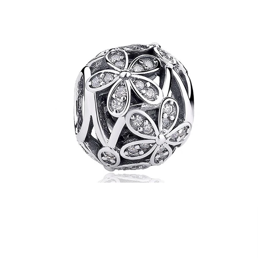 Berloque en argent Sterling 925 pour femmes, imprimé patte claire et aile de fleur, breloque, perle, bijoux adaptés au Bracelet et au collier, cadeau pour femmes