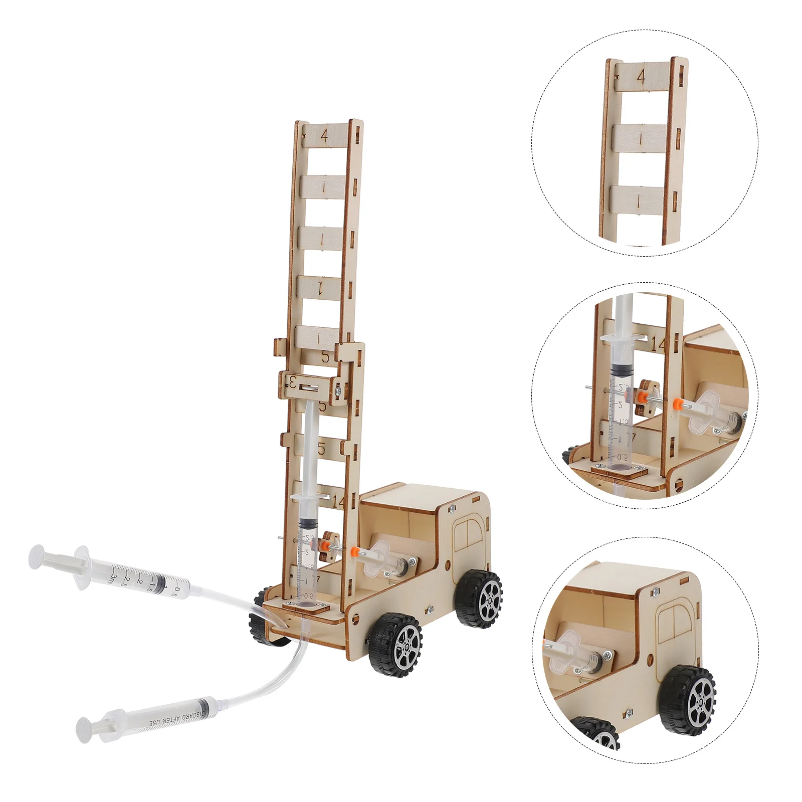 

1Set Fire Ladder Truck DIY Wooden Assembly Educational Science Kids Detachable Portable Engineering Experiment Kit