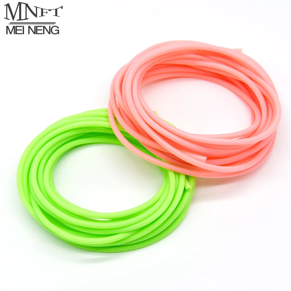 MNFT 4Yards/3Yards Soft Silicone Luminous Tube Green Pink Glowing Fishing Elastic Rubber Rig Making Glow Tubing Fish Accessories