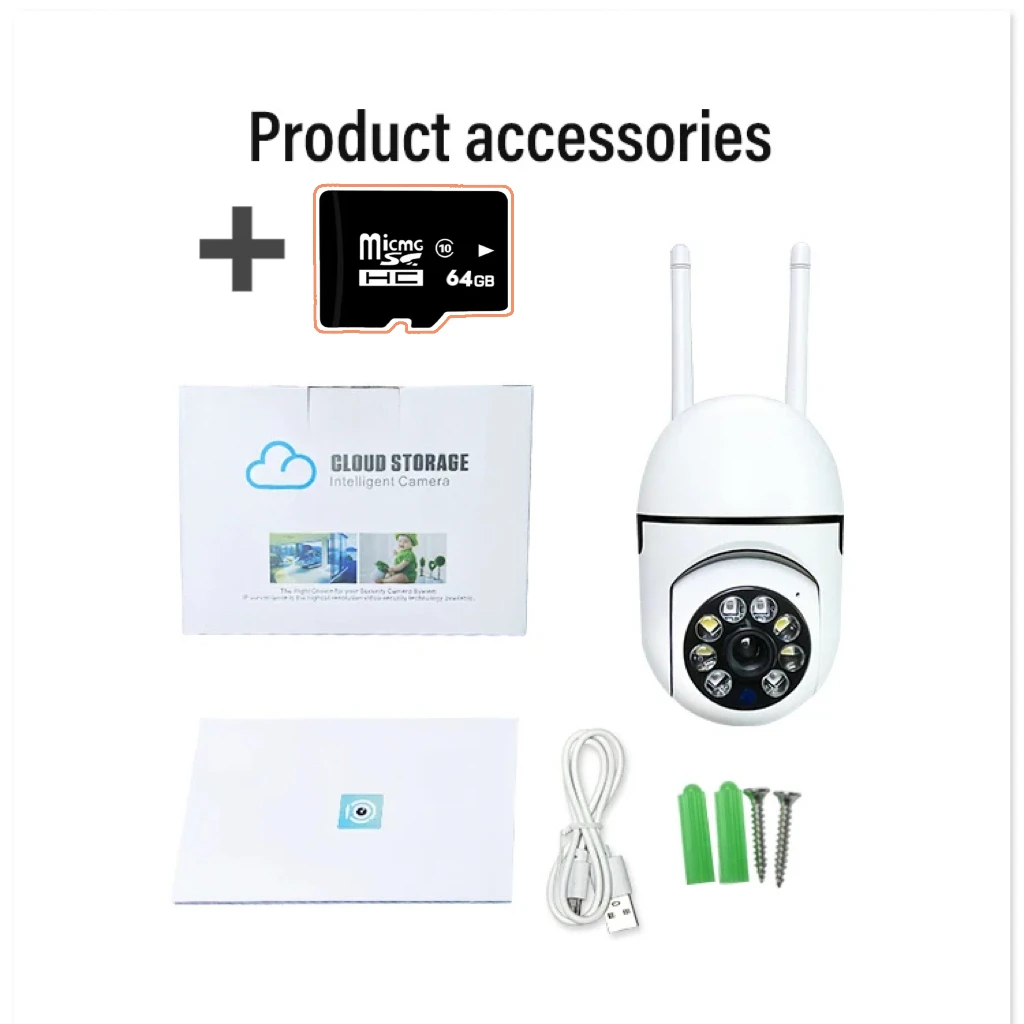 xiaohuangren IP Camera Smart Outdoor Home Security WIFI CCTV Surveillance with Color Night Vision Wireless HD 2-Way Audio 8MP