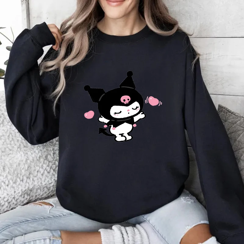Pullovers Start Of School Season Sweatshirts sweater Hoodies Clothes Long Sleeves Women Clothing Cute Ladies Top Kuromi Clothing