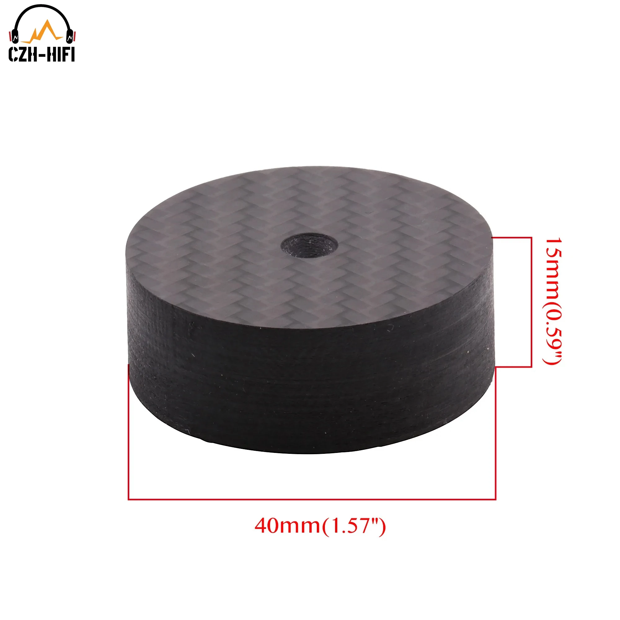 1pc Schwarz Feste Carbon Faser Verstärker Lautsprecher Isolation Spike Pad Boden Basis DISC Matte Für Hifi Plattenspieler DAC CD-Player radio – Detail 3