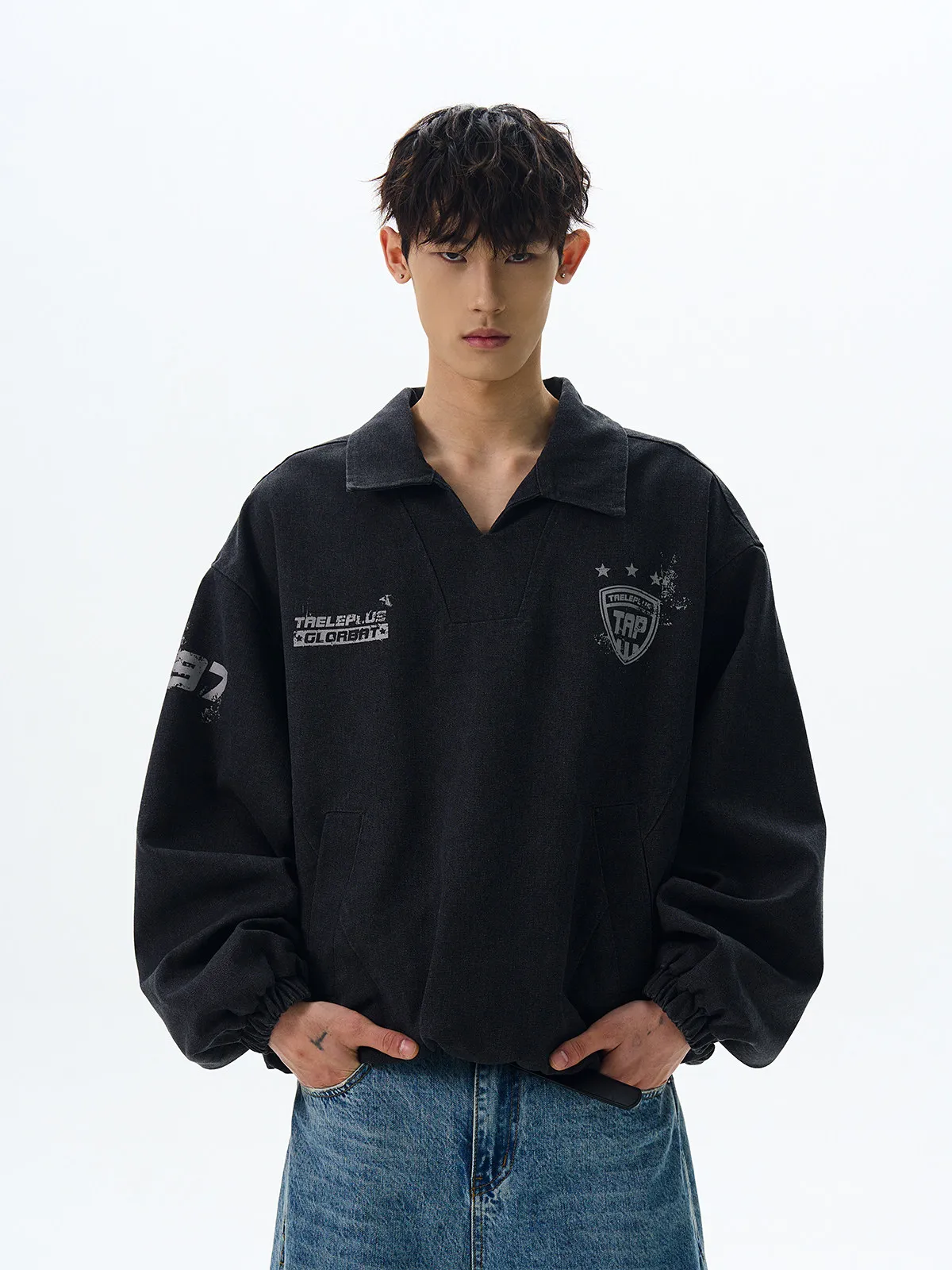 

Винтажная американская толстовка Waed Bae Jaet свободного кроя с капюшоном, молодежная, износостойкая, с длинными рукавами, повседневная