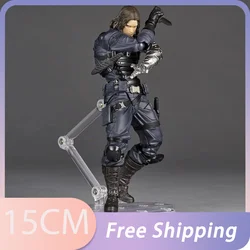 Kaiyodo Winter Soldaat Revoltech GEWELDIGE YAMAGUCHI Bucky Barnes Captain America Anime Actiefiguren speelgoed verjaardag SPEELGOED geschenken