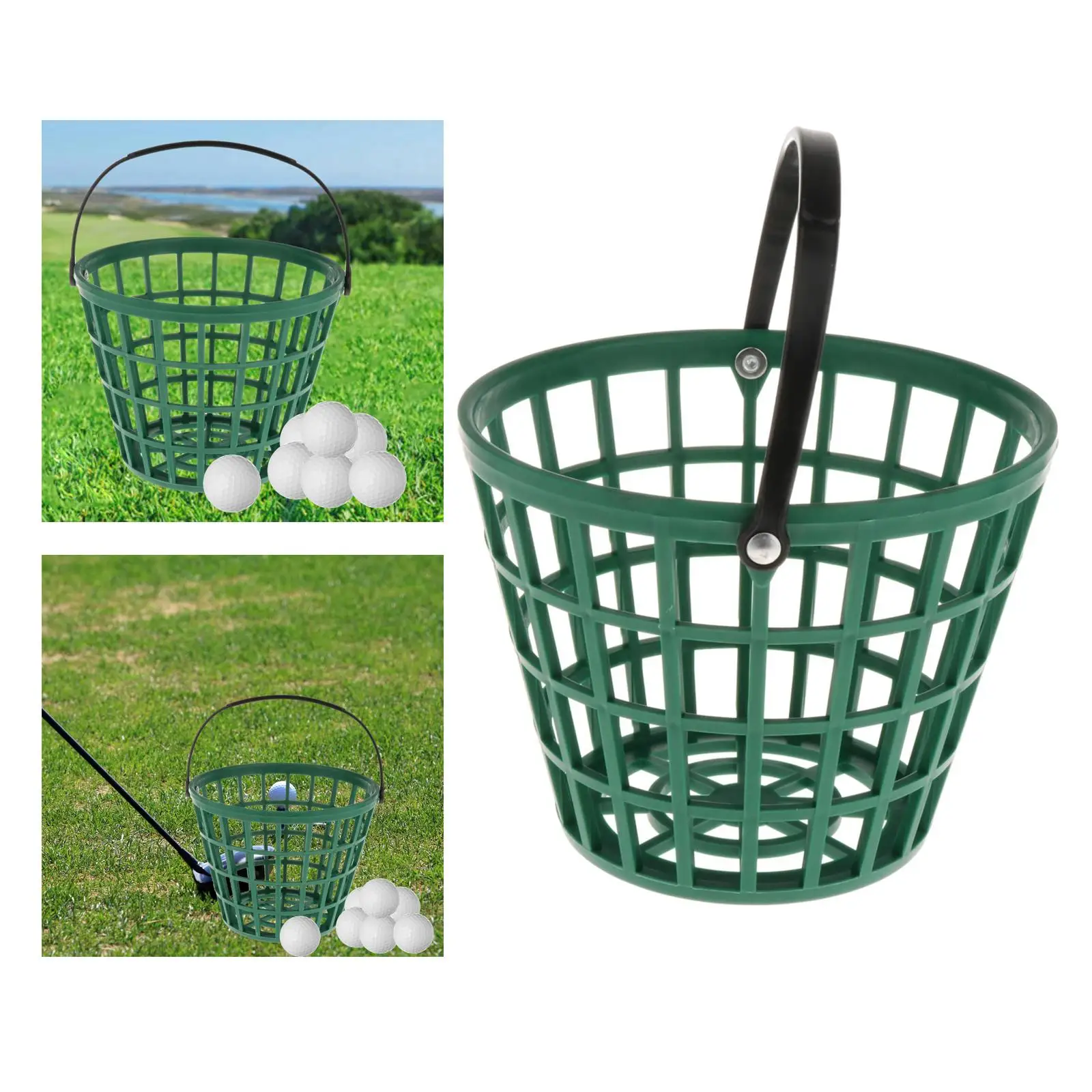 Cesta para pelotas de golf, contenedor irrompible para almacenamiento de pelotas de golf con asa para