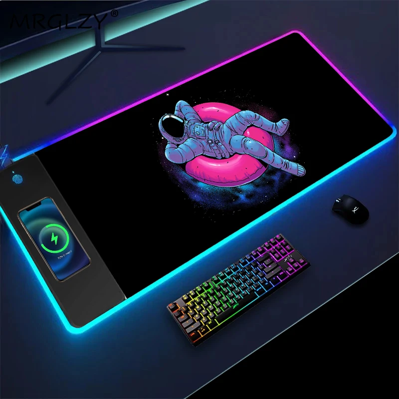 

Wireless Charging Astronaut in Space Desktop Computer Desktop Pad Desk Accessories Office Keyboard Gaming Pad Gamer Deak Pad