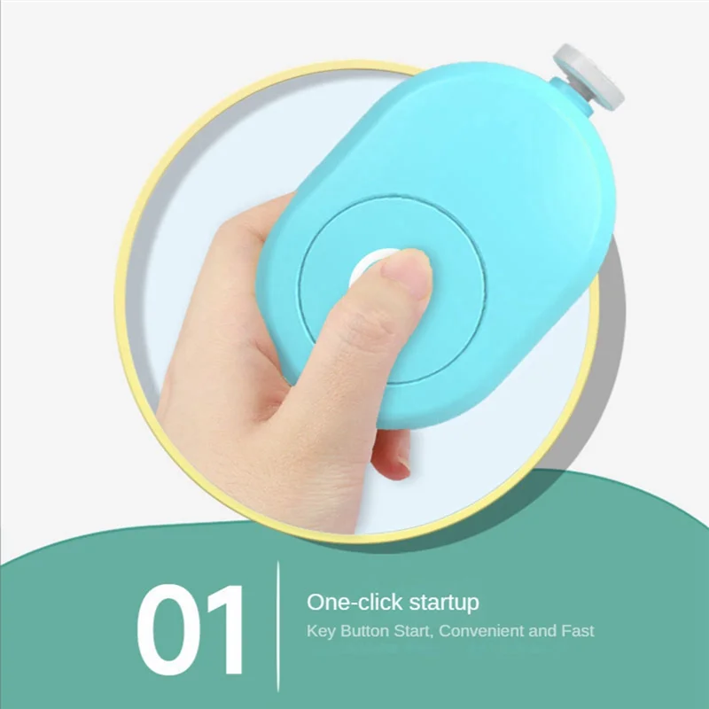 مجموعة أدوات تشذيب الأظافر الكهربائية للأطفال من ABGU، سهلة تقليم مقصات الأظافر لحديثي الولادة باللون الأزرق