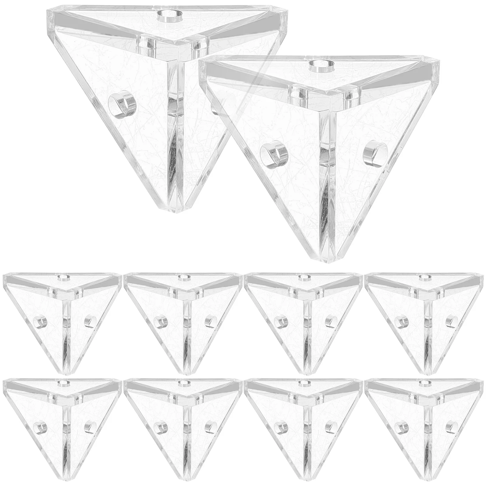 10 Pcs Triangular Bracket Braces Brackets Angle Corner Cabinet Acrylic Piece Set Fixed Buckle