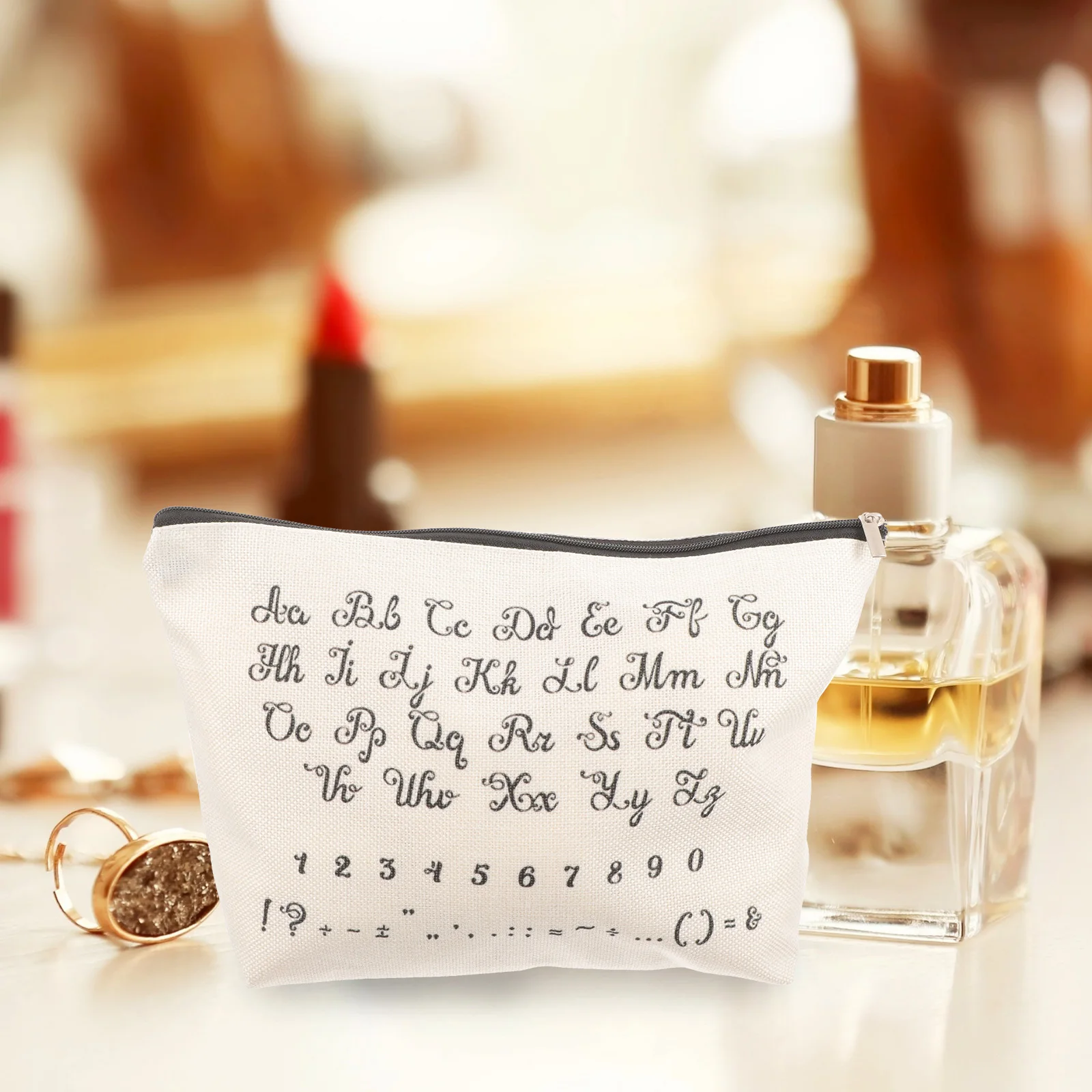 ジッパー付きメイクアップバッグ 小型ポーチ ポータブルトラベルメイクアップオーガナイザー 防水アウトドアコスメティックバッグ コットンリネンジッパーポーチ