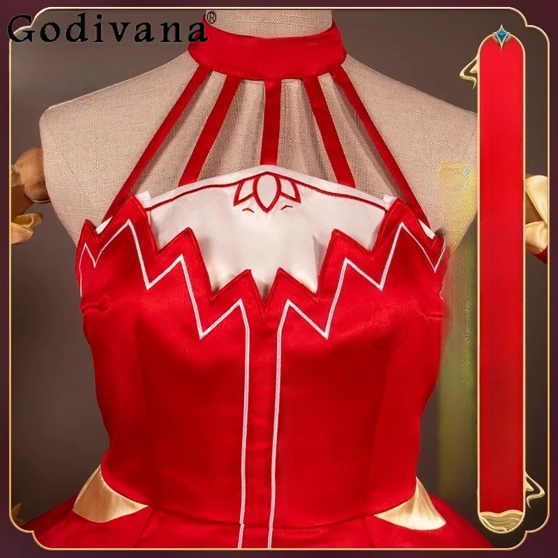 Halloween Uniform Princess Dress Set Women's Headwear Sock Accessories Red Cosplay Suits Female Anime Carnival Dress