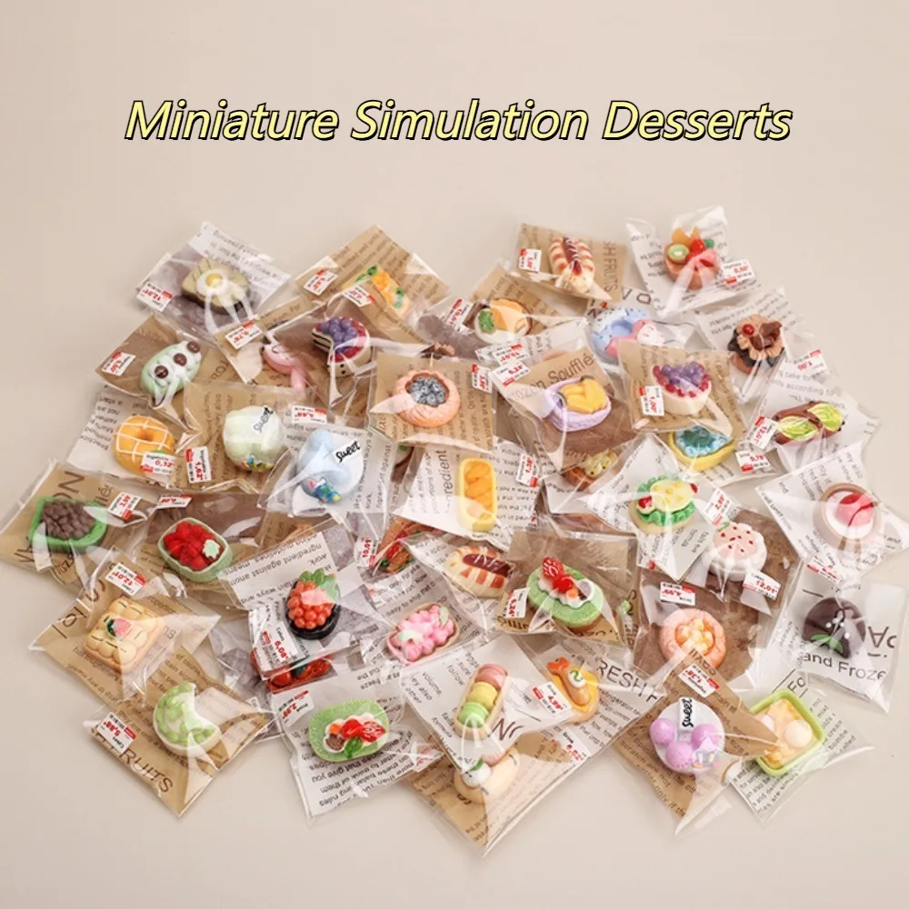 20 Peças de Simulação de Pães, Mini Bolos, Doces e Sobremesas em Miniatura para Brincadeiras de Faz de Conta, Educação e Cozinha de Casinha