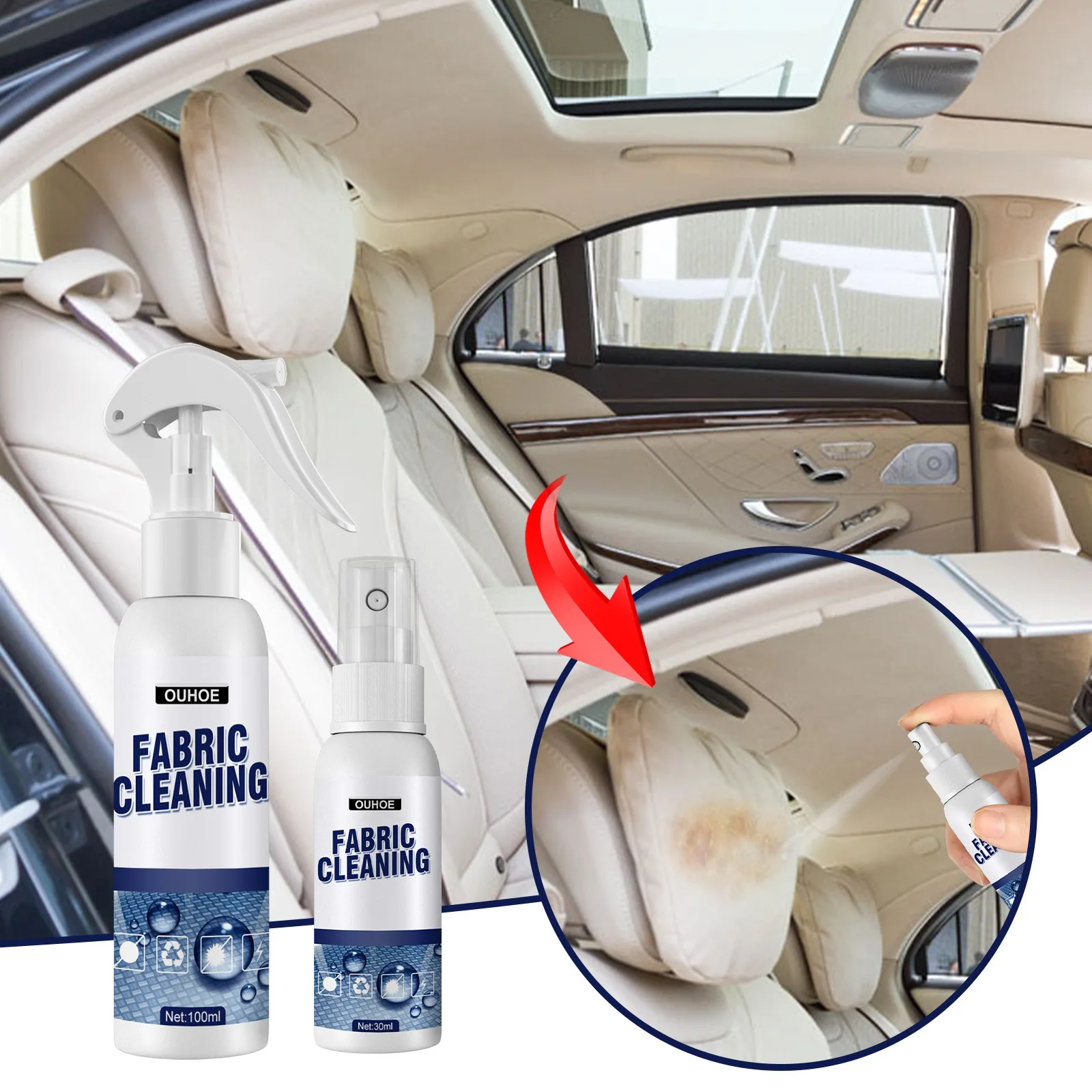 สเปรย์ทำความสะอาดผ้า น้ำยาทำคว - Seat Cleaner Fabric บทวิจารณ์และราคา