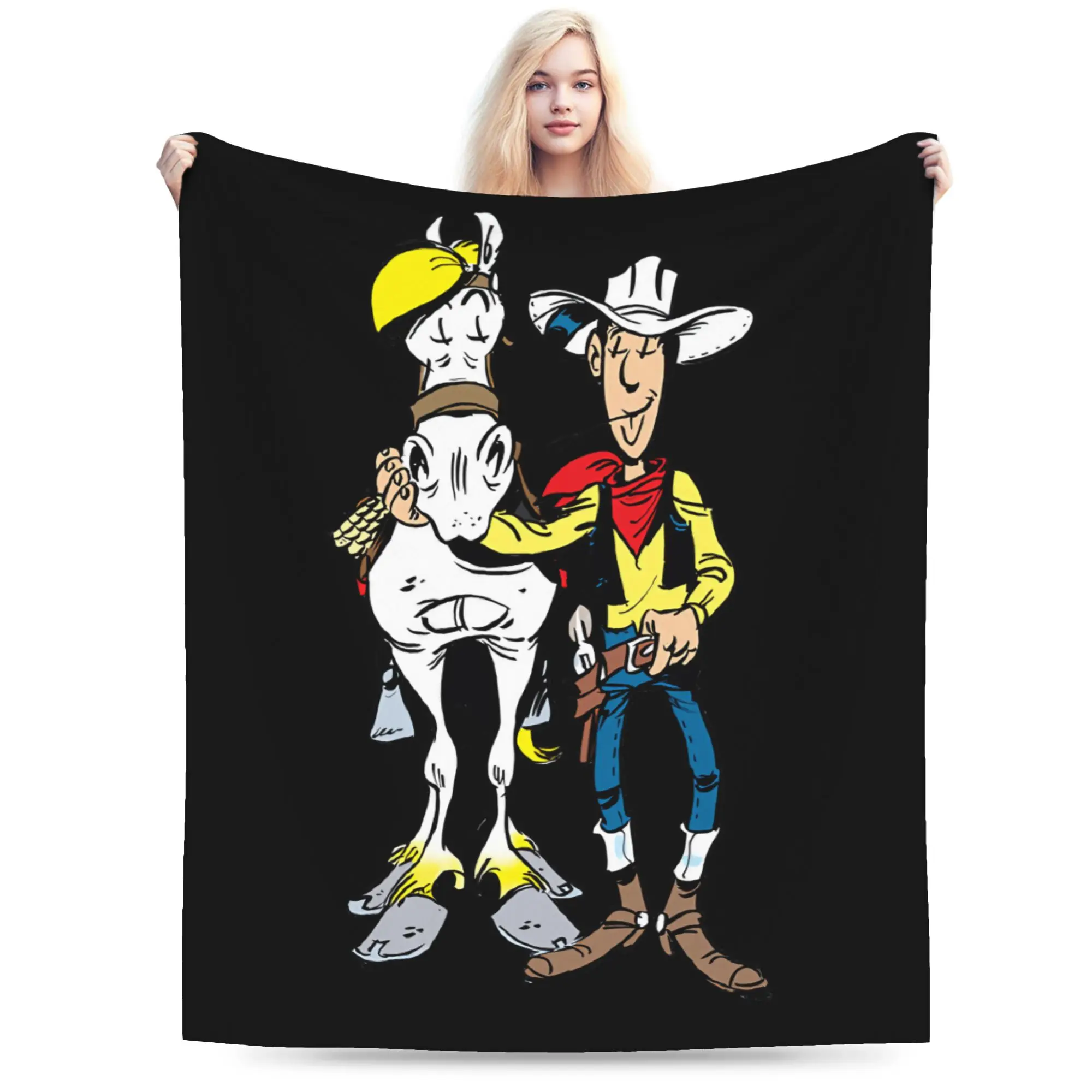 بطانيات لاكي لوك من الفلانيل لتزيين الرسوم المتحركة متعددة الوظائف وخفيفة الوزن ورقيقة لغرفة النوم وغرفة النوم #2