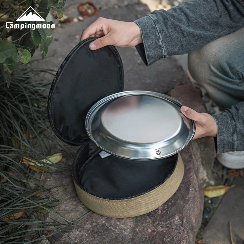 

S397-2S Eight piece Set Stainless Steel Fruit Plate Camping Utensils Portable Private Outdoor Cooking Dish