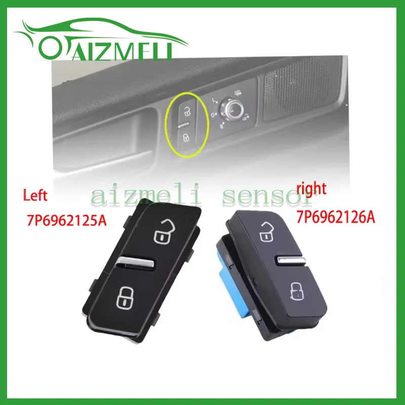 مفتاح قفل مركزي للباب زر يسار يمين لسيارة Volkswagen VW Touareg 7P 2011 ~ 2018 2013 2014 2015 2016 7P6962125A 7P6962126A