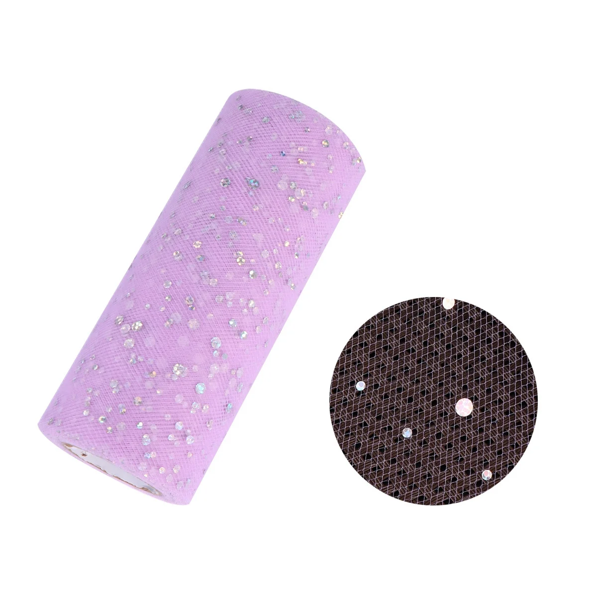 

15Cm 25 Yards Glitter Sequin Tulle Roll Light Purple Red DIY Craft Fabric for Wedding Party Decoration Tutu Crown Background
