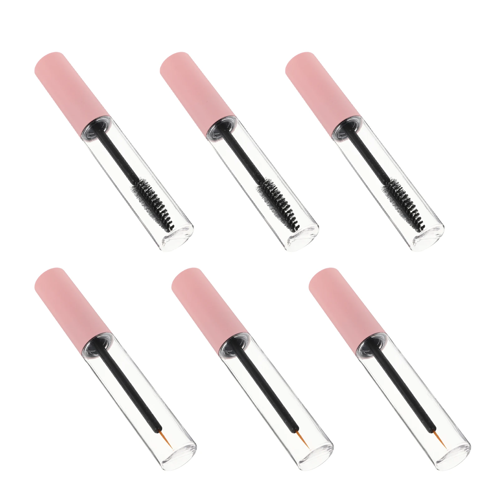 

6 Pcs Mascara Tube Eyeliner Stick Lip Gloss Mini Clear with Wands Empty Jelly The Pet Lash Tubes Bottle