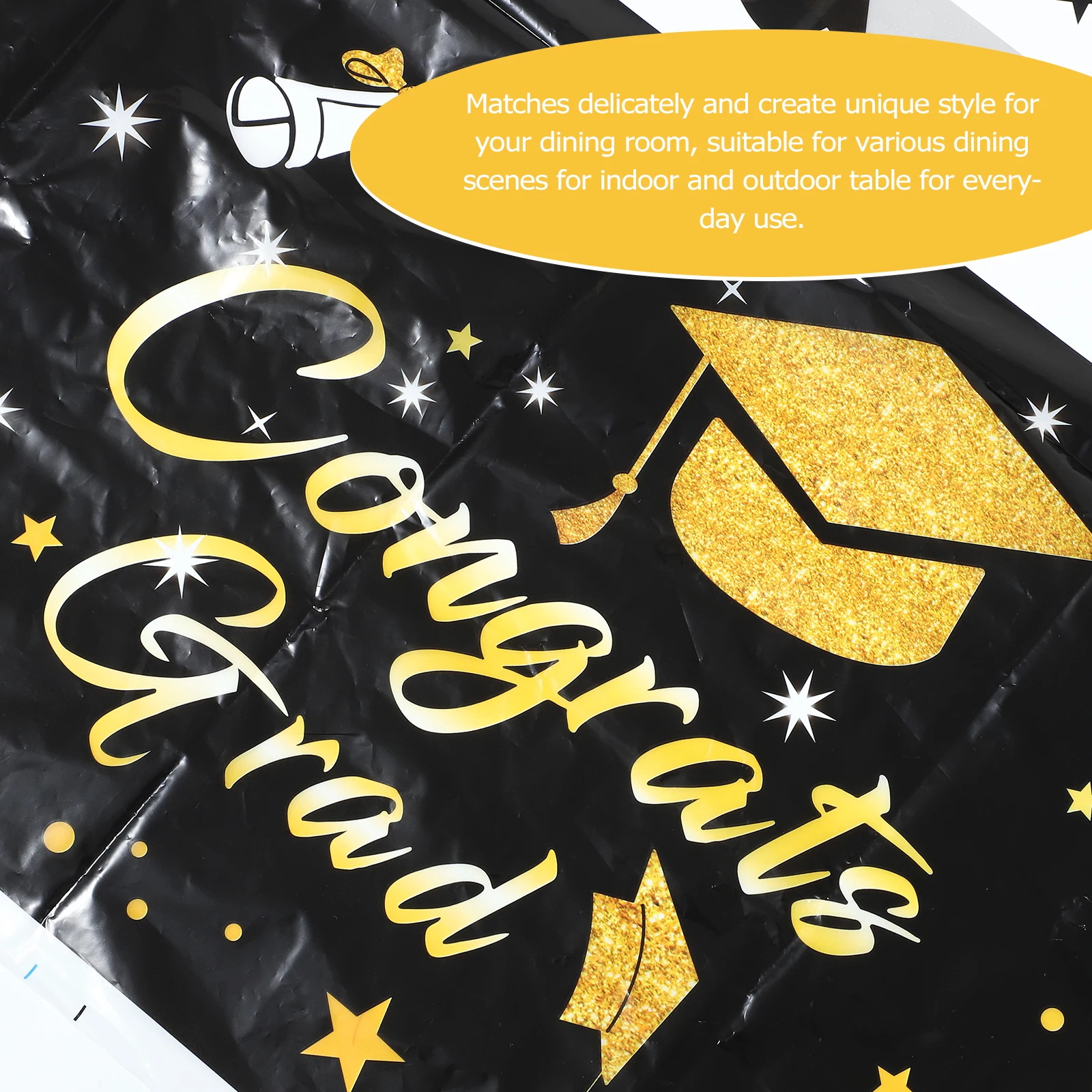 

Graduation Party Tablecloth Premium Cloth Festive Atmosphere Disposable Cover Decorations Special Design Surprise Guests Fun