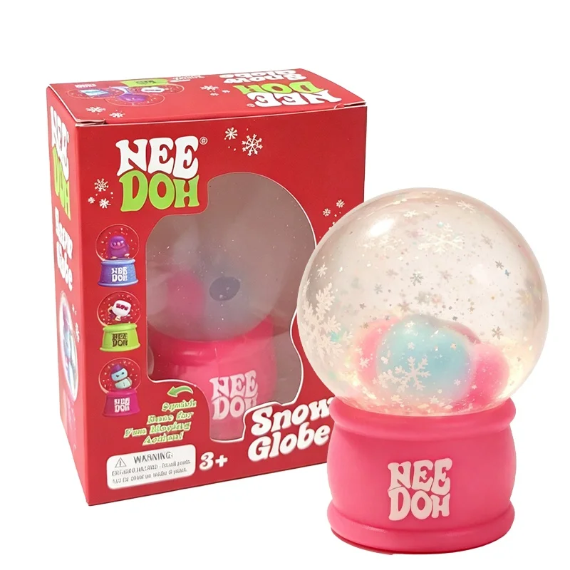 Needoh Squish N Flow Snow Globe Glow in Dark Crunch Sensory Toy Safe Quick Rebound Liquid Swirl Stress Relief Pocket Fidget Gift