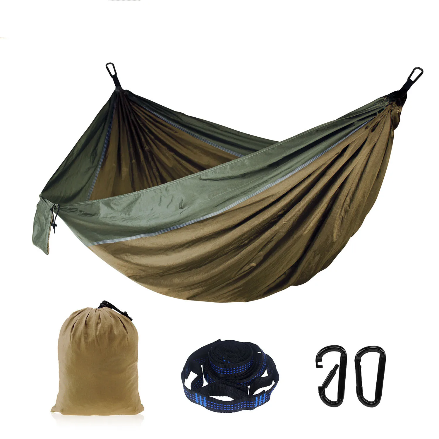 Single Parachute Hammock for 1 Person, Outdoor Hunting Survival, Portable Garden Yard, Patio, Camping, Leisure Hanging