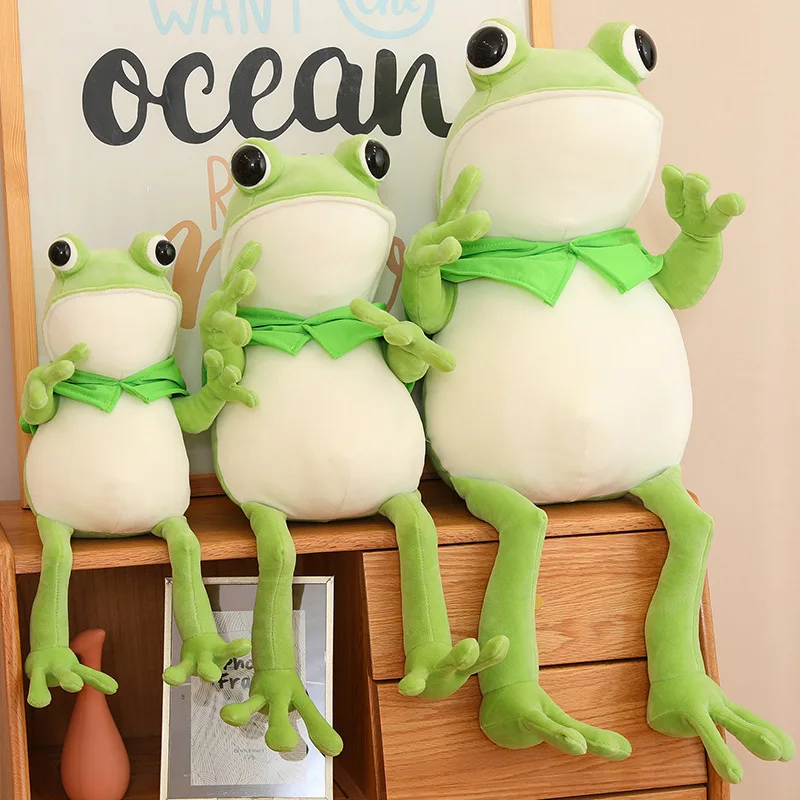 Kawaii Cloak Frog Plush Toy Soft Stuffed Animal Lovely Hat Big Eyes Anime Doll Baby Hug Pillow Children Boy Birthday Gifts