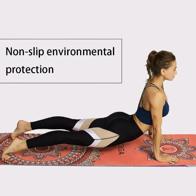 1Pcs 185*63cm Printed Yoga Towel Sweat Absorbent Non-Slip Cloth Fitness Mat Cover Ultra-thin Folding Cushion Exercise Pilates