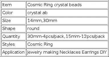 14/30 mm Kristallperlen, AB-Farbe, Glas, ringförmige Ringperlen für Schmuckherstellung, DIY-Schmuckperlen, Halsketten, Ohrringe, Zubehör – Detail 3