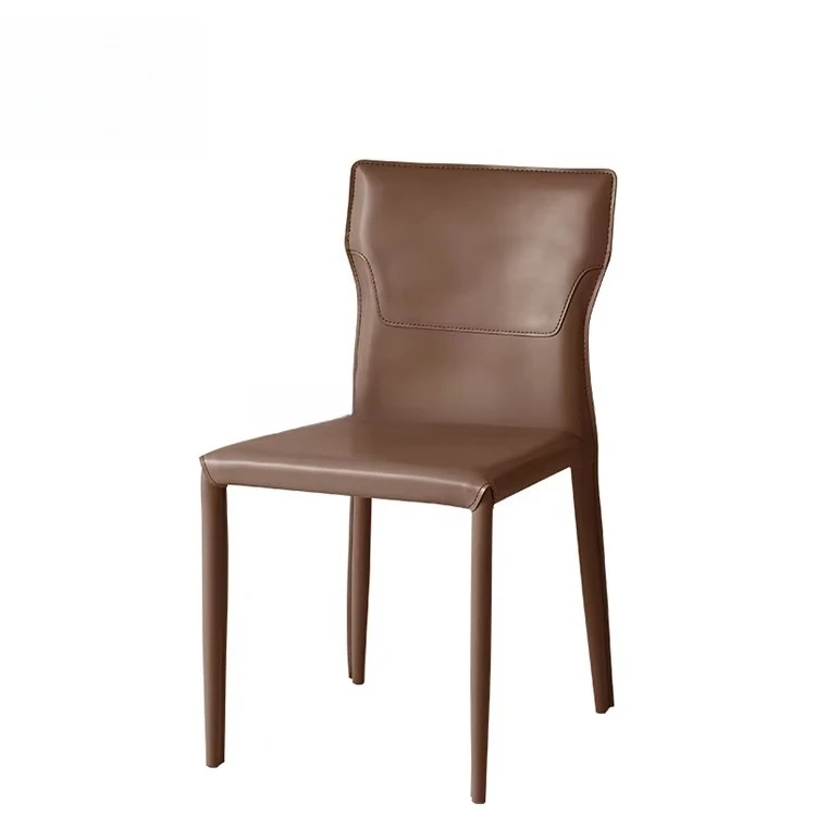 #Contemporary Dining Chair Leather  Upholstery Black Powder-Coated Legs Direct Sale for Home Great for Dining Room Modern Design