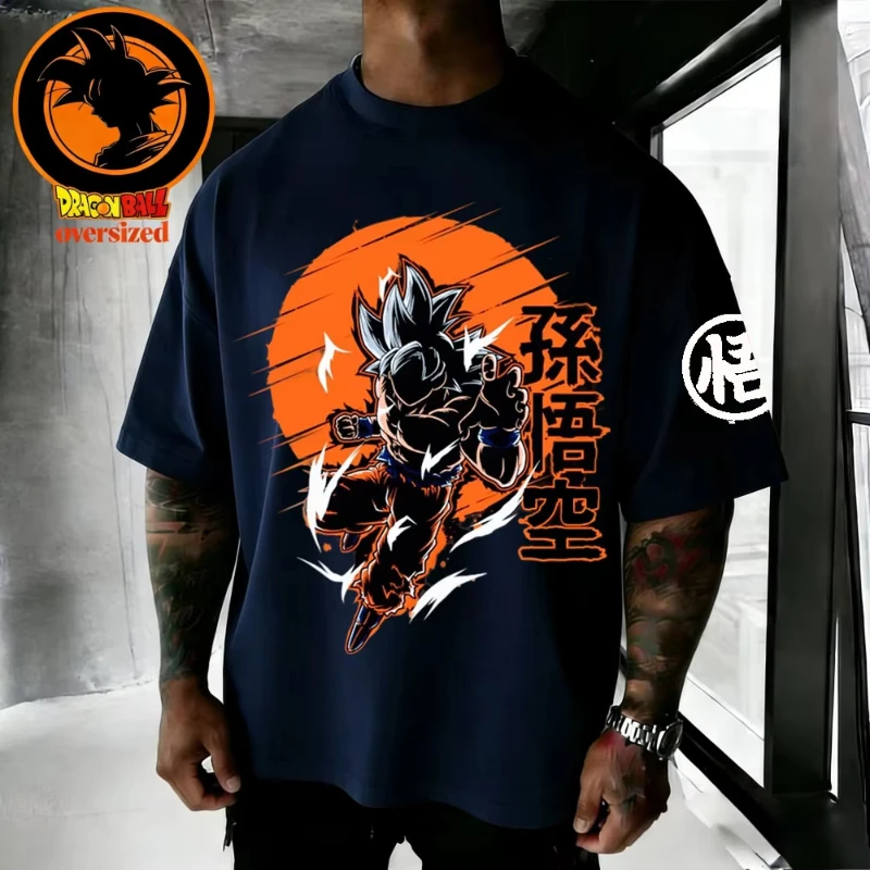 

Летняя футболка унисекс 2026 года в стиле ретро Dragon Ball, высококачественная хлопковая мужская футболка оверсайз с принтом Сон Гоку, повседневная детская рубашка