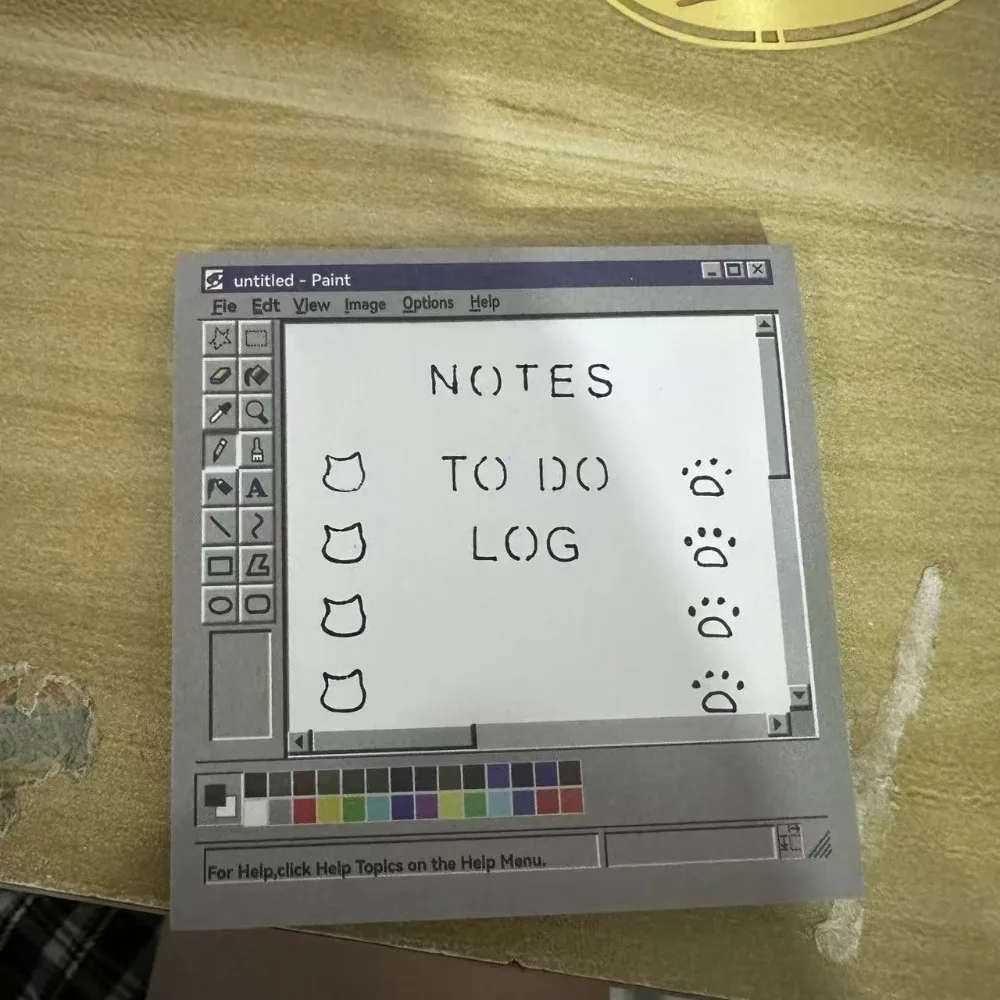 50 Sheets/Pc Vintage Computer Drawing Tool Notepad Retro Memo Pad for Students DIY Creative Aesthetic Notes 7.5*7.5cm