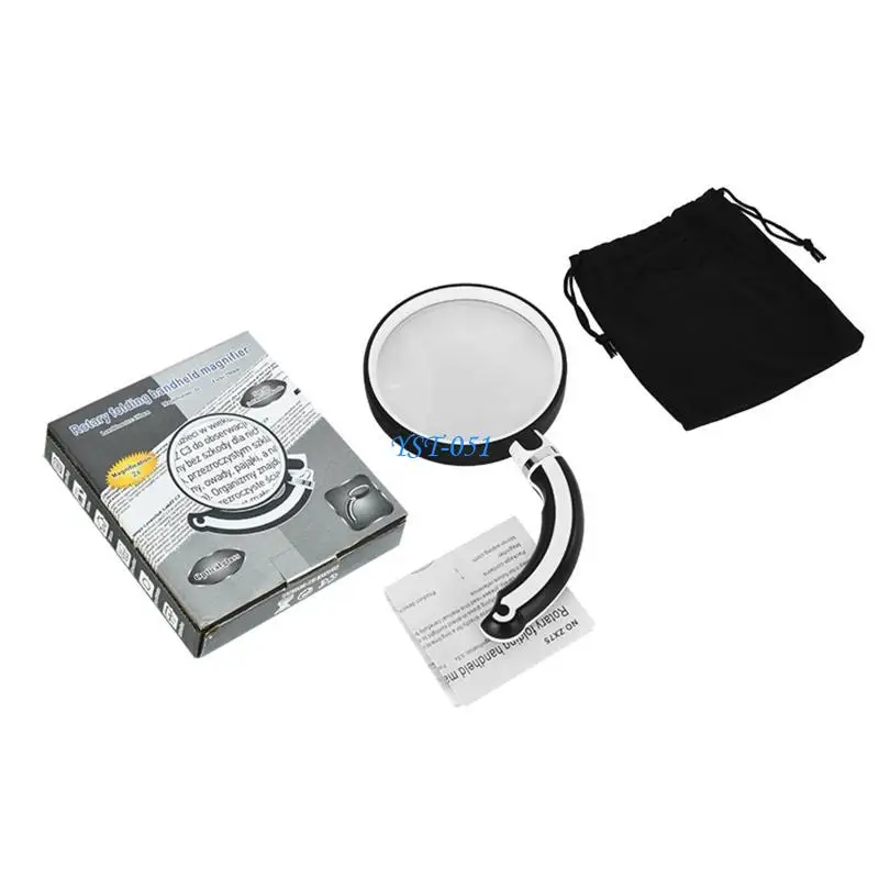 

E15A Glass Lens Mini Pocket Handheld Magnifier Rotatable Glass