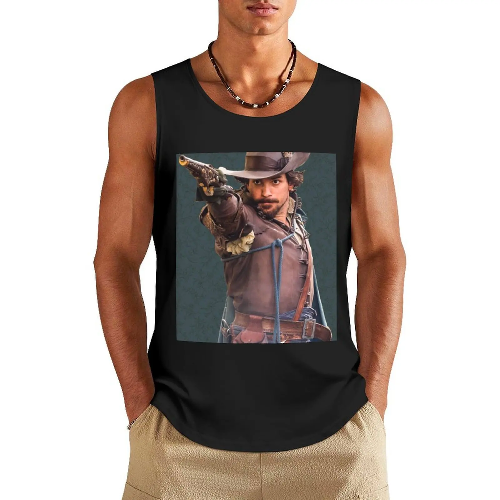 

Aramis Teal Floral Tank Top Men's summer t-shirt basketball clothing T-shirts men