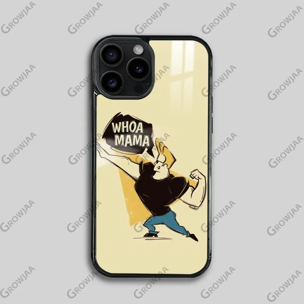 Cartoon J-Johnny B-Bravo Phone Case For iPhone 16 15 14 13 12 11 Pro Max Plus Mini Magsafe Mirror Wireless Magnetic Cover