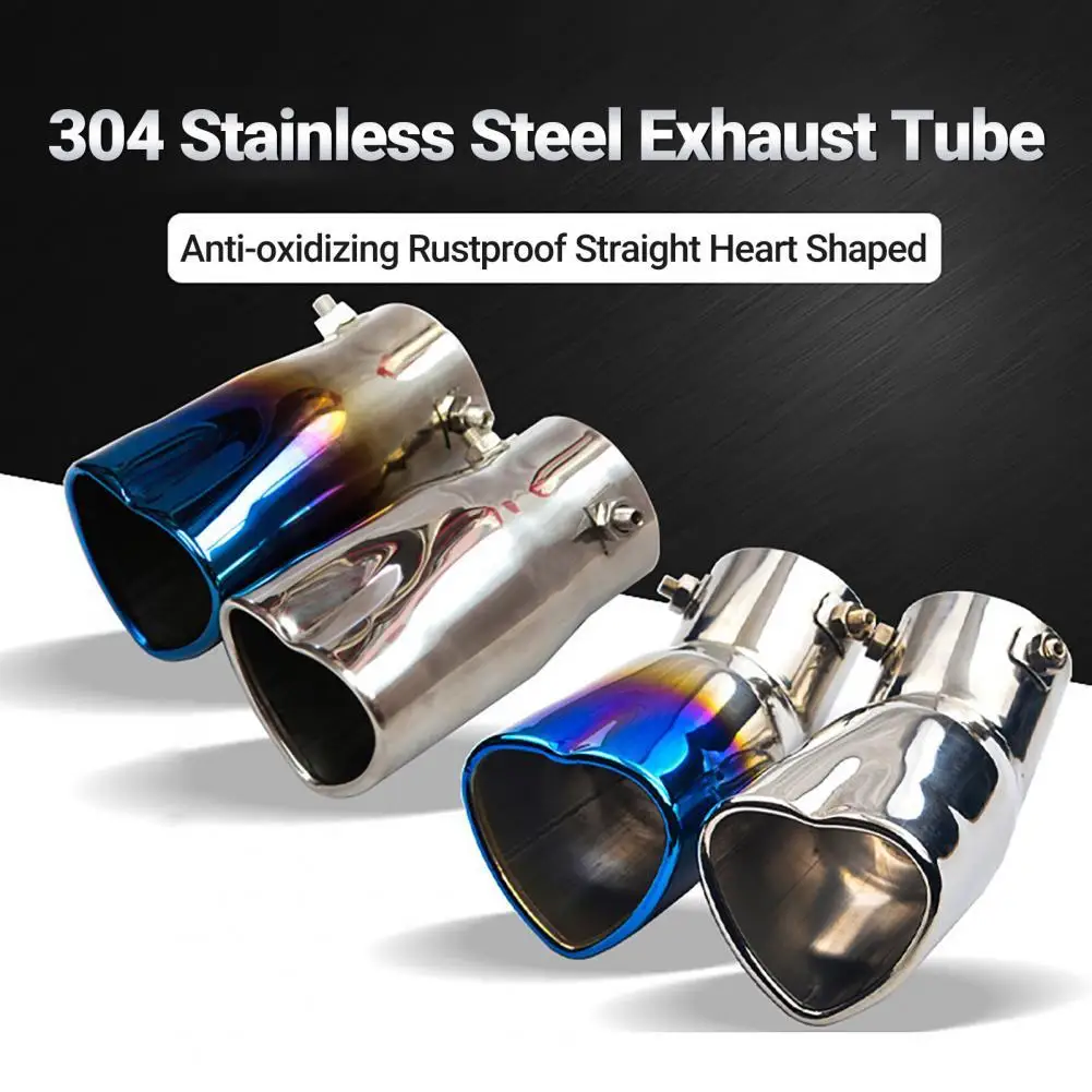 

Car Exhaust Tip Anti-oxidizing Rustproof Straight Heart Shaped Universal Car Exhaust Muffler Car Accessories