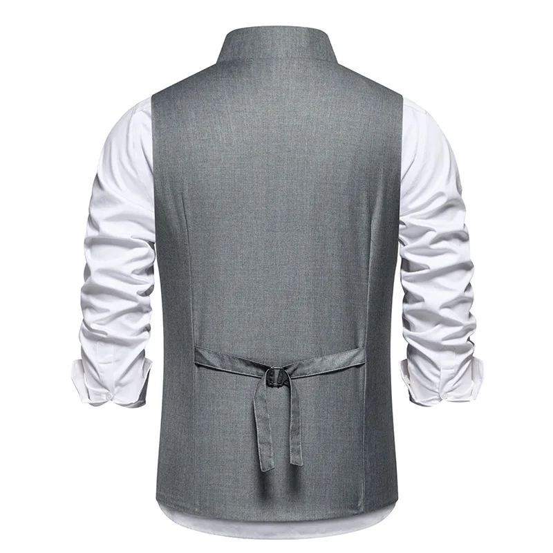 Gray Oblique Single Breasted Suit Vest Men 2024 Brand Slim Fit Sleeveless Vest Waistcoat Men Business Party Wedding Gilet Homme