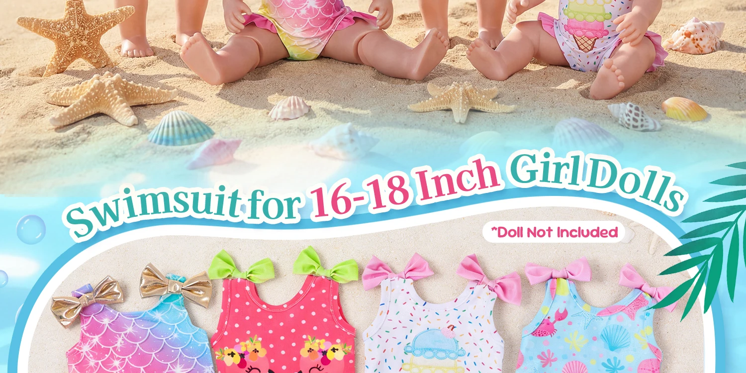 Sommer-Bikini-Puppenkleidung für 16-18 Zoll Babypuppen 2026 Neu 40-45cm Reborn-Puppenkleidung Mädchenspielzeug – Detail 2