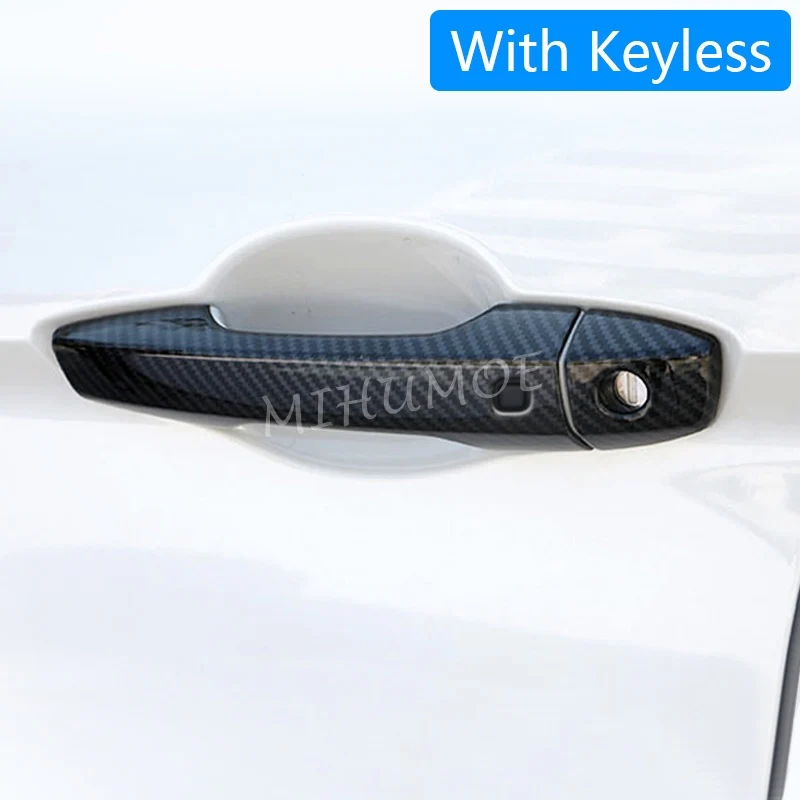 Carbon Fiber Door Handle Cover For Mitsubishi Eclipse Cross w/ Keyless Entry 2018 2019 2020 2021 2022 2023 2024